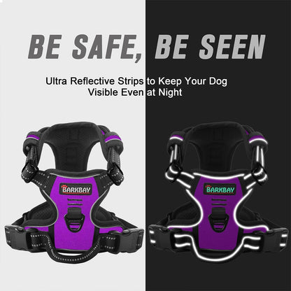 Dog Harness No Pull for Large Dogs Front Back Clips,Dog Vest | Soft Padded No Choke With Handle,Easy On&Off,Adjustable Reflective For Walking Training Running(Black,L)