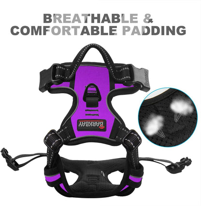 Dog Harness No Pull for Large Dogs Front Back Clips,Dog Vest | Soft Padded No Choke With Handle,Easy On&Off,Adjustable Reflective For Walking Training Running(Black,L)