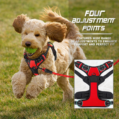 Dog Harness No Pull for Large Dogs Front Back Clips,Dog Vest | Soft Padded No Choke With Handle,Easy On&Off,Adjustable Reflective For Walking Training Running(Black,L)