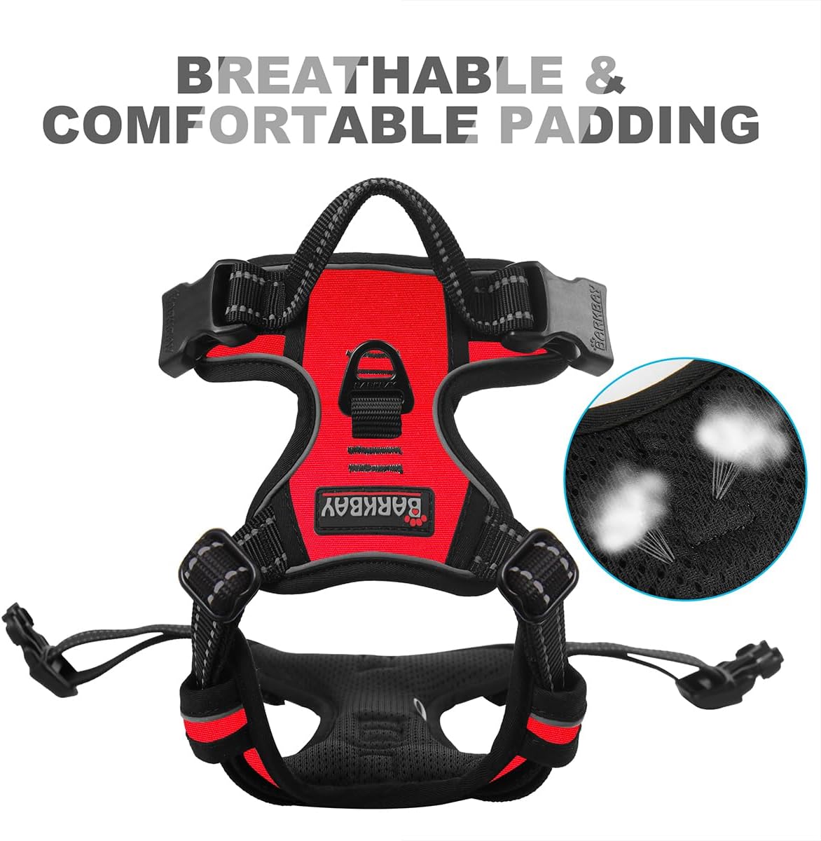 Dog Harness No Pull for Large Dogs Front Back Clips,Dog Vest | Soft Padded No Choke With Handle,Easy On&Off,Adjustable Reflective For Walking Training Running(Black,L)