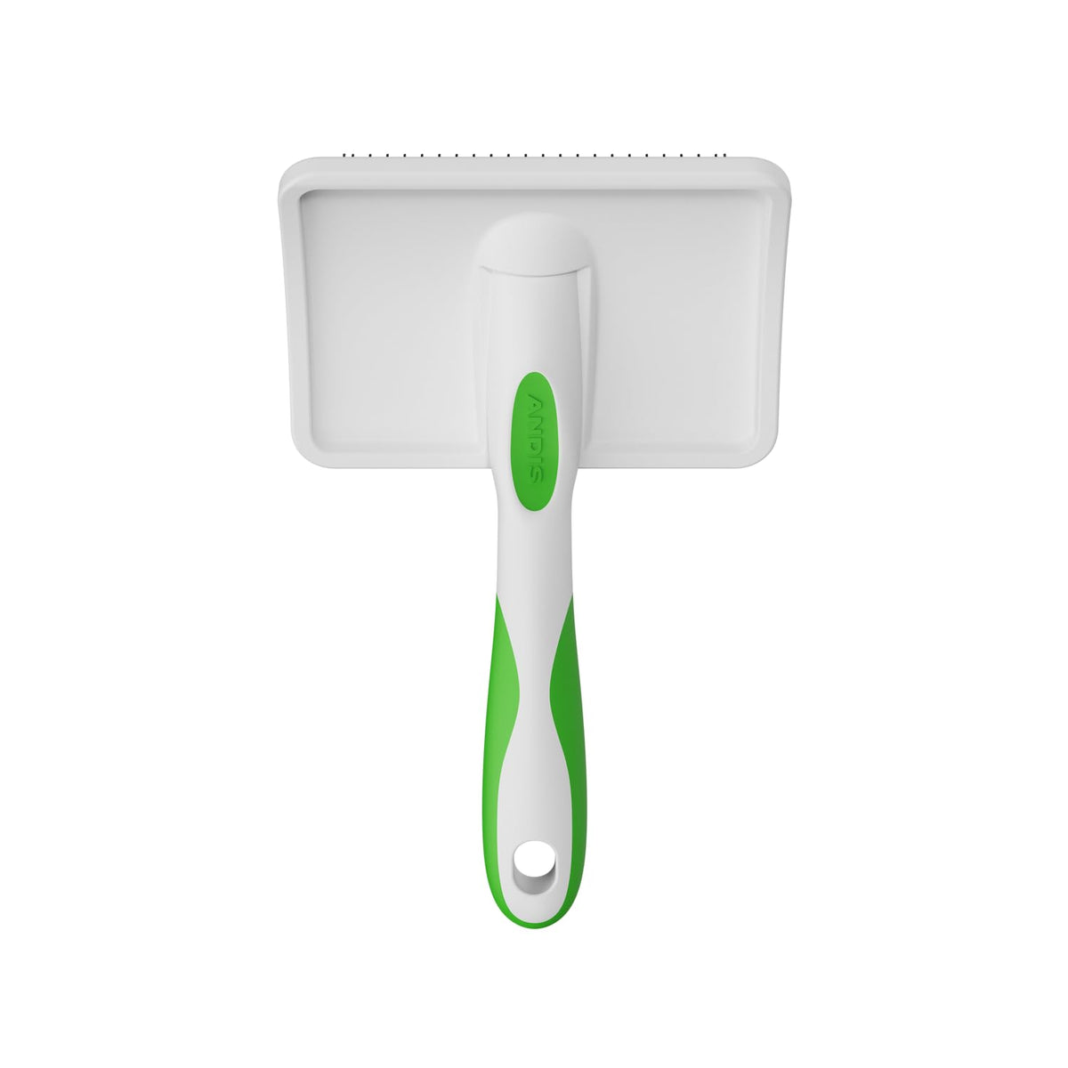 68540 Self-Cleaning Slicker Brush, Large, Green | Curved stainless-steel bristles reduce shedding up to 90%, pet grooming brush for all breeds