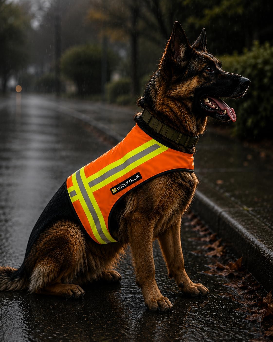 Reflective Dog Vest – Hi-Vis Blaze Orange Safety Vest for Hunting, Walks, Hikes & Everyday Outdoor Visibility – 360° Reflective Tape, Adjustable Fit (Medium)