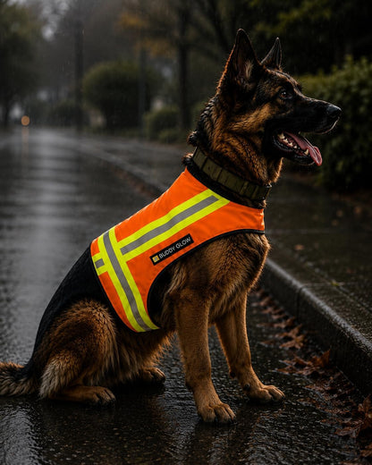 Reflective Dog Vest – Hi-Vis Blaze Orange Safety Vest for Hunting, Walks, Hikes & Everyday Outdoor Visibility – 360° Reflective Tape, Adjustable Fit (Medium)