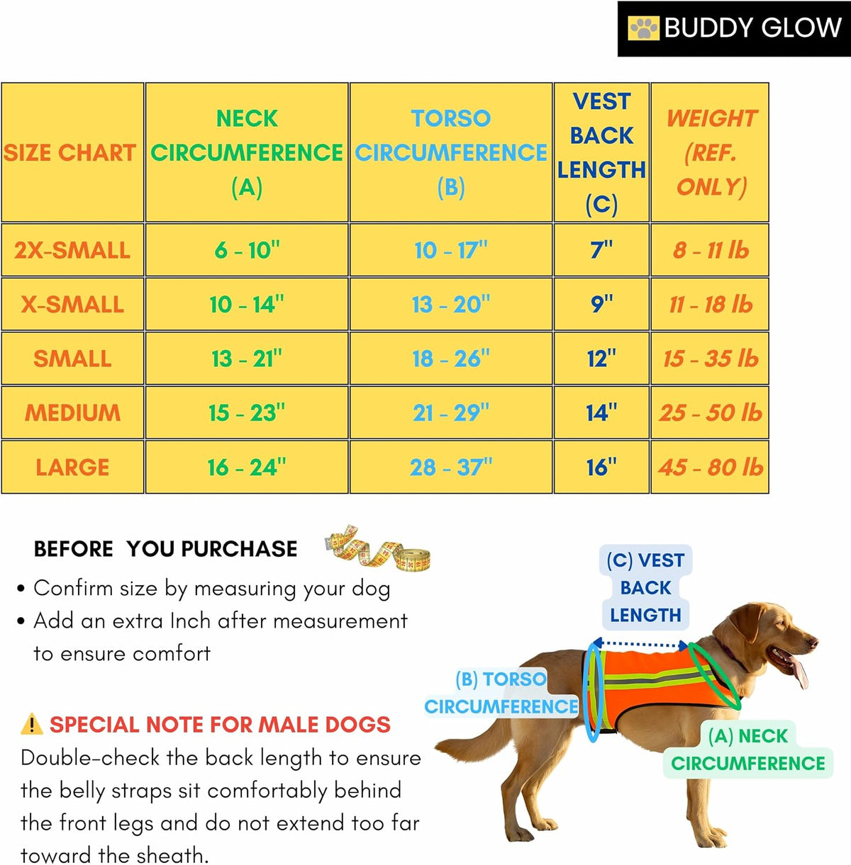 Reflective Dog Vest – Hi-Vis Blaze Orange Safety Vest for Hunting, Walks, Hikes & Everyday Outdoor Visibility – 360° Reflective Tape, Adjustable Fit (Medium)