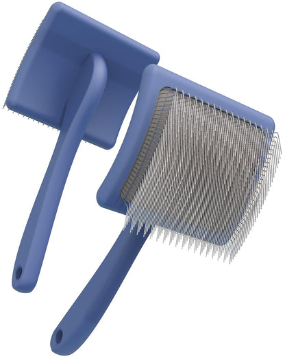 Dog Slicker Brush for Large Dogs, Professional Doodles Brush for Poodles, Goldendoodles and Labradoodles - Easy to Remove Tangles, Mats and Fluff - 3.8"x3.2" Head, 8" Wood Body