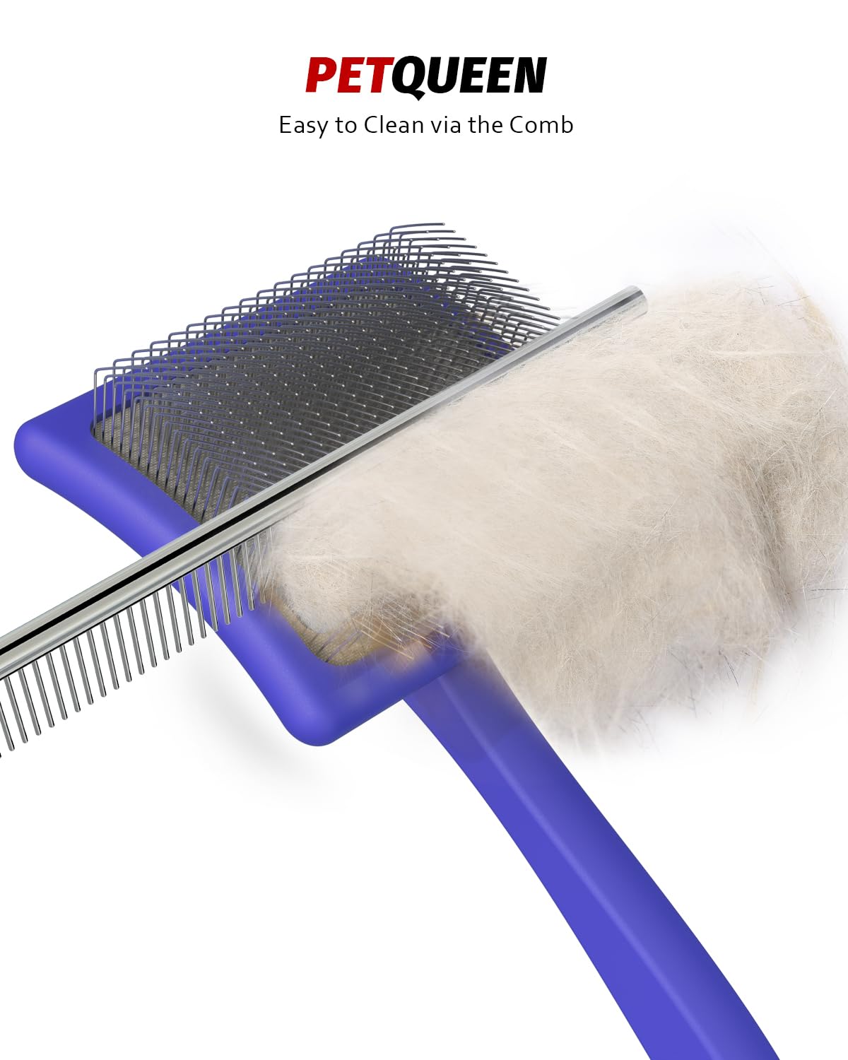 Dog Slicker Brush for Large Dogs, Professional Doodles Brush for Poodles, Goldendoodles and Labradoodles - Easy to Remove Tangles, Mats and Fluff - 3.8"x3.2" Head, 8" Wood Body