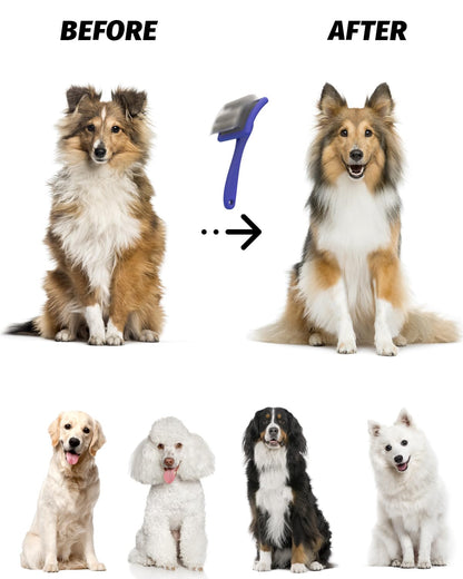 Dog Slicker Brush for Large Dogs, Professional Doodles Brush for Poodles, Goldendoodles and Labradoodles - Easy to Remove Tangles, Mats and Fluff - 3.8"x3.2" Head, 8" Wood Body