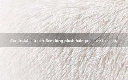 Fluffy Calming Cat Beds for Indoor Cats - Washable Round Dog Beds for Small Medium Dogs, Anti Anxiety Plush Faux Fur Pet Bed