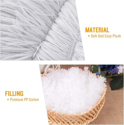 Fluffy Calming Cat Beds for Indoor Cats - Washable Round Dog Beds for Small Medium Dogs, Anti Anxiety Plush Faux Fur Pet Bed