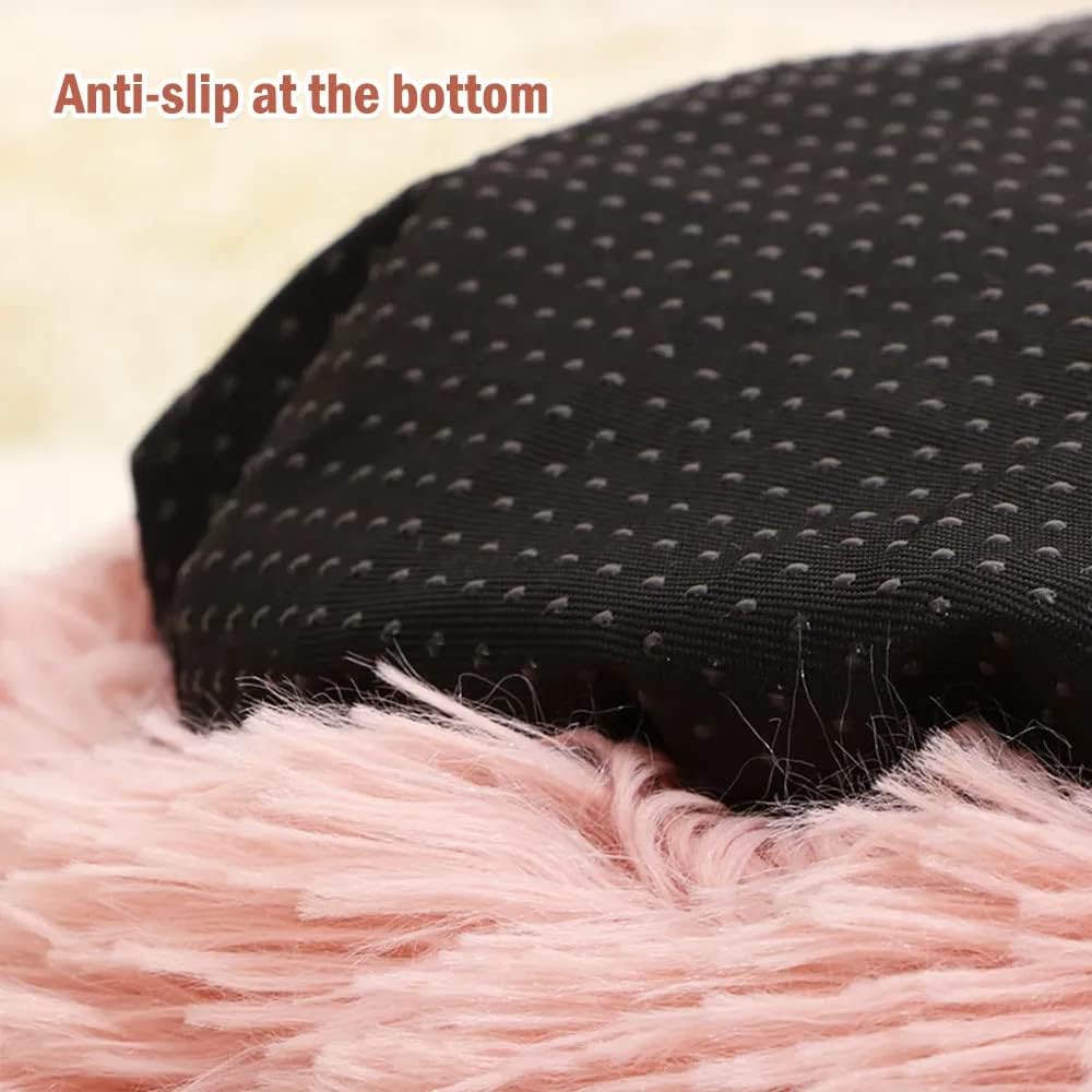 Fluffy Calming Cat Beds for Indoor Cats - Washable Round Dog Beds for Small Medium Dogs, Anti Anxiety Plush Faux Fur Pet Bed