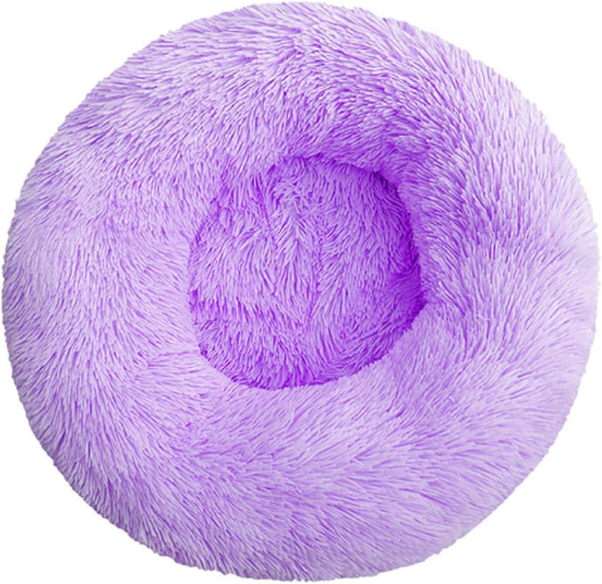 Fluffy Calming Cat Beds for Indoor Cats - Washable Round Dog Beds for Small Medium Dogs, Anti Anxiety Plush Faux Fur Pet Bed