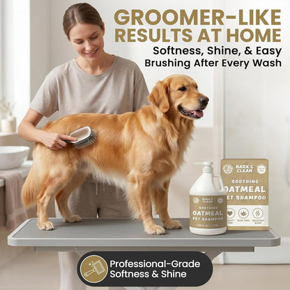 Oatmeal Dog Shampoo for Itchy Dry Skin, 1 Gallon with Pump - Hypoallergenic Anti-Itch Allergy & Sensitive Relief, Smelly Dogs, Aloe Vera Coconut Oil, Sulfate and Paraben Free, Made in USA