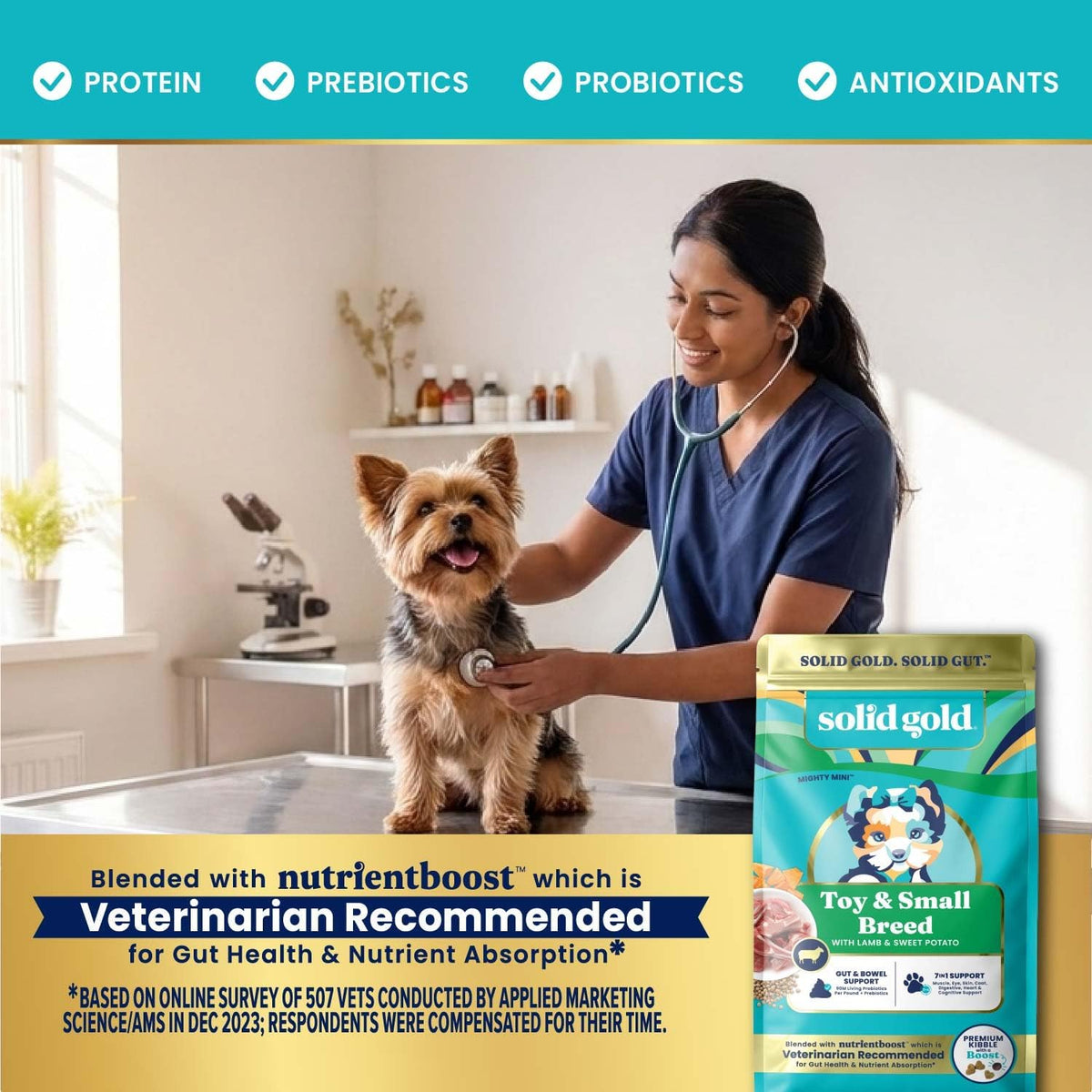 Solid Gold Small Breed Lamb Dry Dog Food, Grain Free, Small Bites, 3.75LB