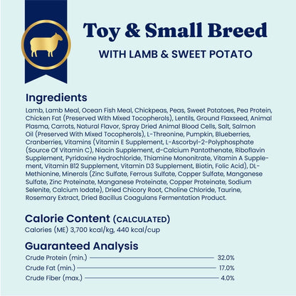Solid Gold Small Breed Lamb Dry Dog Food, Grain Free, Small Bites, 3.75LB