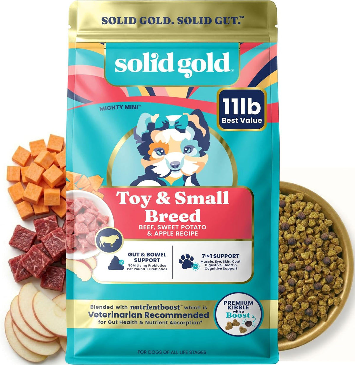 Solid Gold Small Breed Lamb Dry Dog Food, Grain Free, Small Bites, 3.75LB