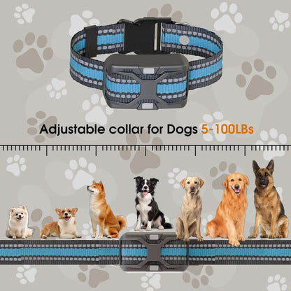 Humane Dog Training Collar with Remote – No Shock Beep & Vibration Collar for Dogs 5-100lbs, Night Walking Dog Trainer with Flashlight, 1300FT Range, IP67 Waterproof