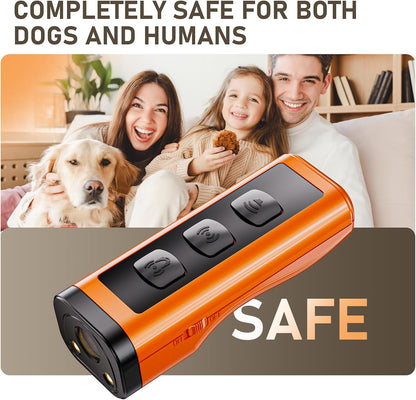 Dog Bark Deterrent Devices Rechargeable Anti-Barking Device for Dogs 50ft Long Range Ultrasonic Correct Your Dog's Bad Behavior at the Push of aButton Better Than Shock Collars or Dog Training Collars