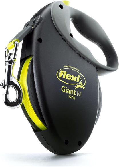 ® Neon Tape Retractable Dog Leash, Medium, 16 ft - Neon Yellow/Black