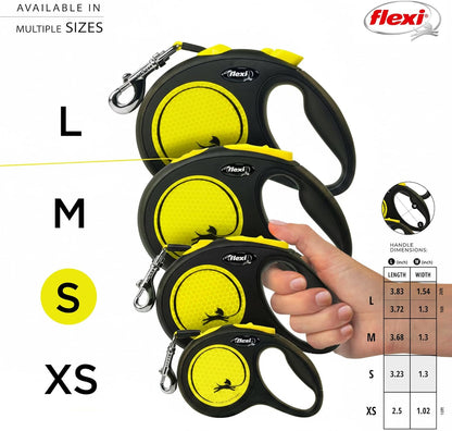 ® Neon Tape Retractable Dog Leash, Medium, 16 ft - Neon Yellow/Black