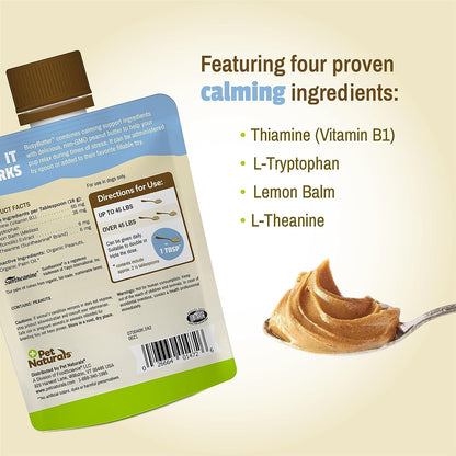 BusyButter Easy Squeeze Calming Peanut Butter for Dogs, 6 Pouches & Allergy Plus Calming Supplement for Dogs, 60 Chews