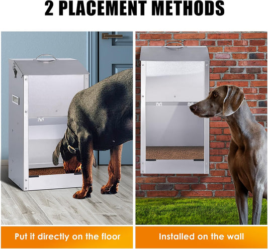 Automatic Dog Feeder Large Breed Outdoor, Stainless Steel Material