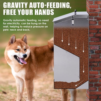 Automatic Dog Feeder Large Breed Outdoor, Stainless Steel Material
