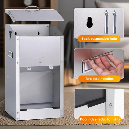Automatic Dog Feeder Large Breed Outdoor, Stainless Steel Material