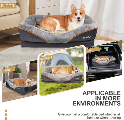 XLarge Memory Foam Dog Bed, Orthopedic Dog Bed & Sofa with Removable Washable Cover and Squeaker Toy as Gift