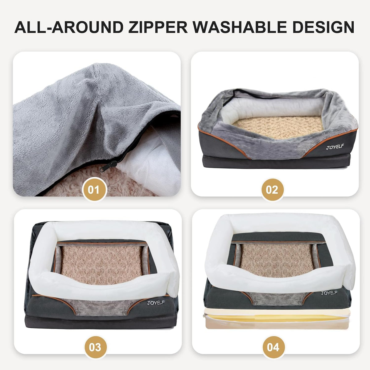 XLarge Memory Foam Dog Bed, Orthopedic Dog Bed & Sofa with Removable Washable Cover and Squeaker Toy as Gift