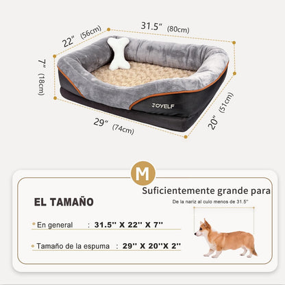 XLarge Memory Foam Dog Bed, Orthopedic Dog Bed & Sofa with Removable Washable Cover and Squeaker Toy as Gift