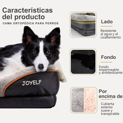 XLarge Memory Foam Dog Bed, Orthopedic Dog Bed & Sofa with Removable Washable Cover and Squeaker Toy as Gift