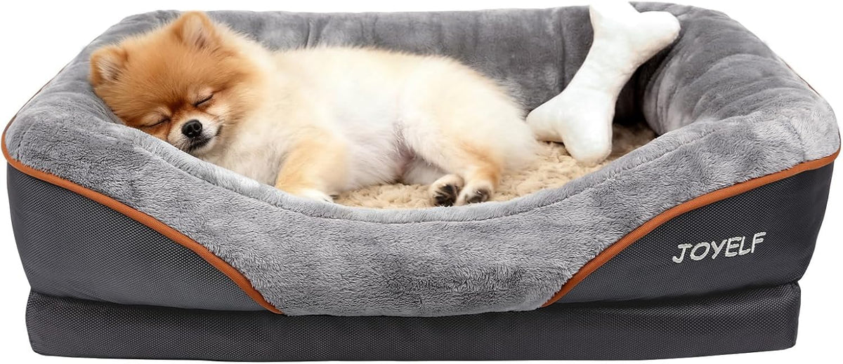 XLarge Memory Foam Dog Bed, Orthopedic Dog Bed & Sofa with Removable Washable Cover and Squeaker Toy as Gift
