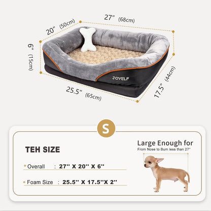 XLarge Memory Foam Dog Bed, Orthopedic Dog Bed & Sofa with Removable Washable Cover and Squeaker Toy as Gift