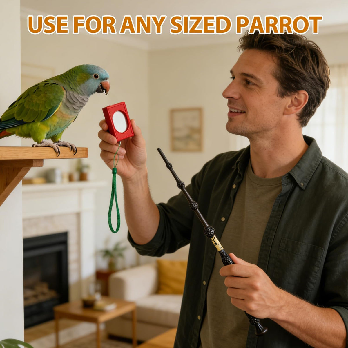 Parrot Training Clicker with Target Stick, Getting Started Bird Clicker Training Kit, All Bird Breeds Training Stick Foster Discipline and Behavior Training, for Parrots Birds Lovers