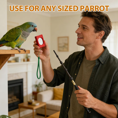 Parrot Training Clicker with Target Stick, Getting Started Bird Clicker Training Kit, All Bird Breeds Training Stick Foster Discipline and Behavior Training, for Parrots Birds Lovers