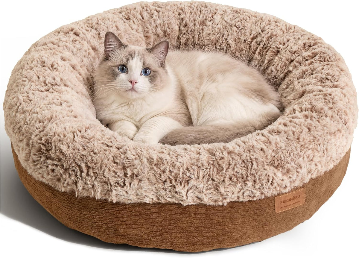 Extra Thick Plush Dog Bed, Calming Donut, Anti-Anxiety & Washable