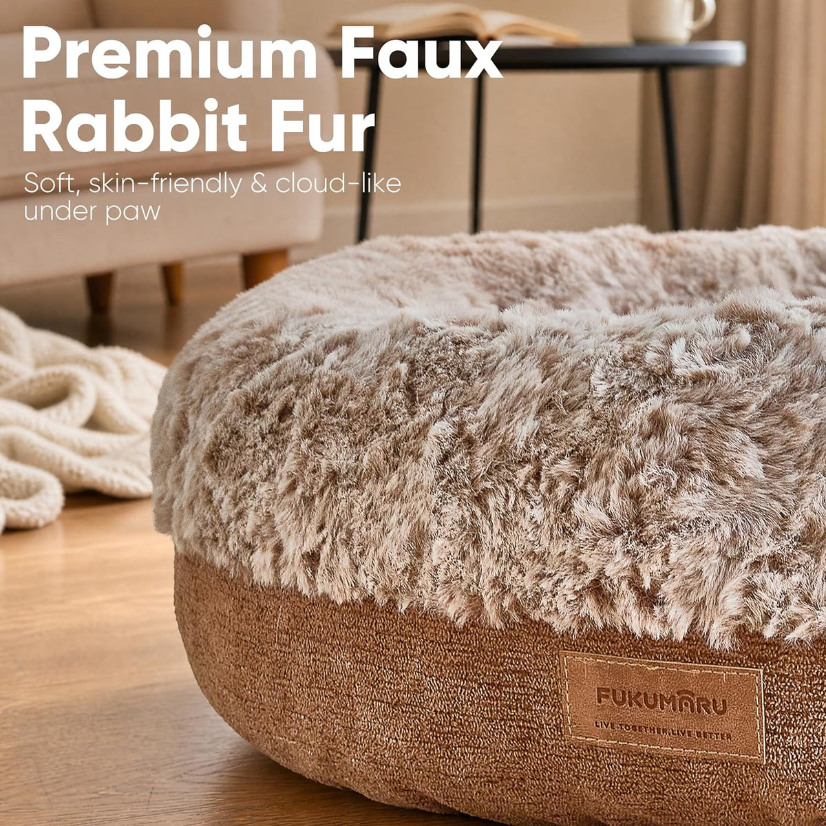Extra Thick Plush Dog Bed, Calming Donut, Anti-Anxiety & Washable