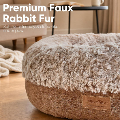 Extra Thick Plush Dog Bed, Calming Donut, Anti-Anxiety & Washable