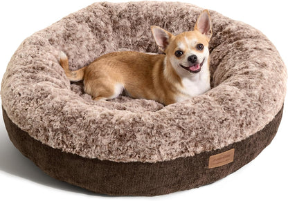 Extra Thick Plush Dog Bed, Calming Donut, Anti-Anxiety & Washable