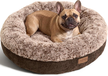 Extra Thick Plush Dog Bed, Calming Donut, Anti-Anxiety & Washable