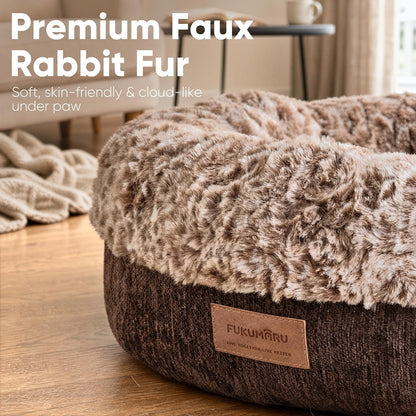 Extra Thick Plush Dog Bed, Calming Donut, Anti-Anxiety & Washable