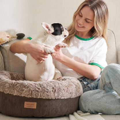 Extra Thick Plush Dog Bed, Calming Donut, Anti-Anxiety & Washable