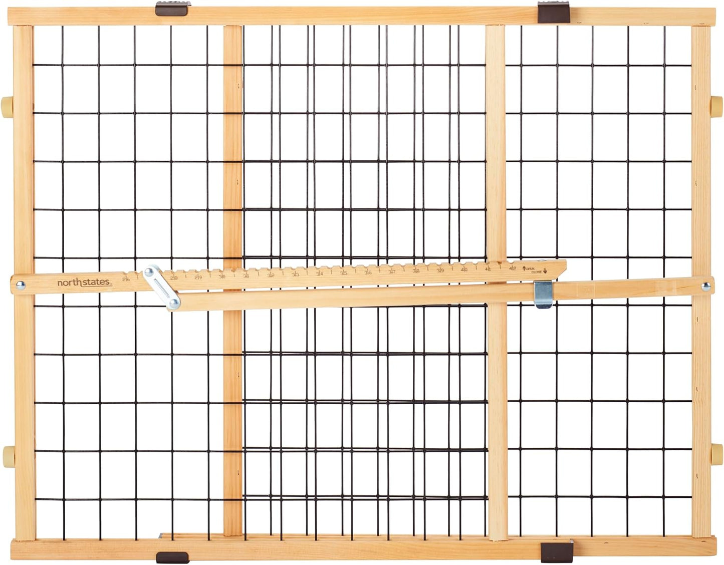 MYPET Wire Mesh Dog Gate: 29.5"-40" Wide, Pressure Mounted with No Tools; Expandable, Durable Pet Gates for Doors and Hallways, 37" Tall, Made with Sustainable Hardwood