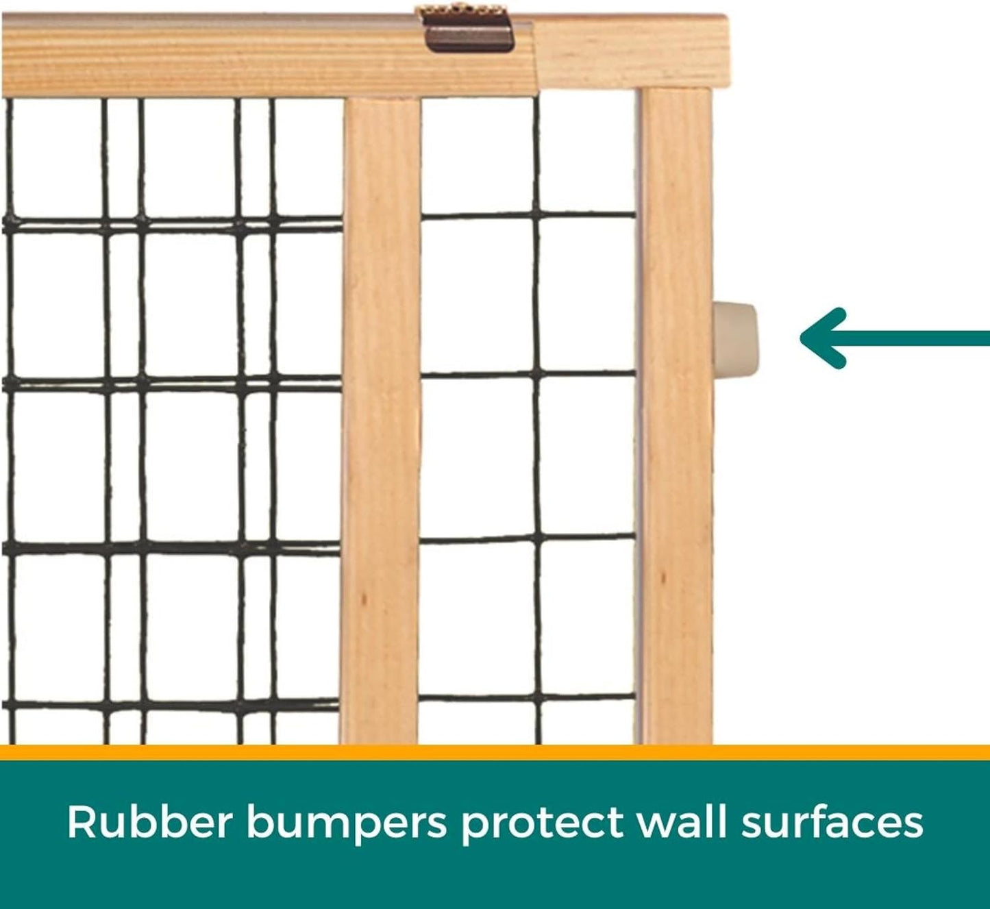 MYPET Wire Mesh Dog Gate: 29.5"-40" Wide, Pressure Mounted with No Tools; Expandable, Durable Pet Gates for Doors and Hallways, 37" Tall, Made with Sustainable Hardwood