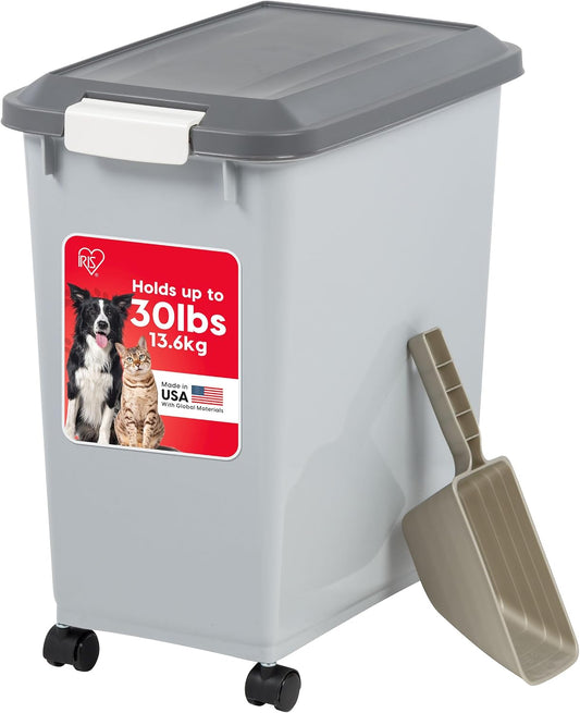 Dog Food Storage Container, Up to 40 lbs, Gray/Dark Gray