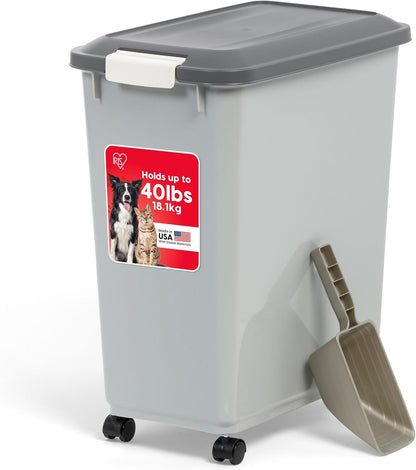 Dog Food Storage Container, Up to 40 lbs, Gray/Dark Gray