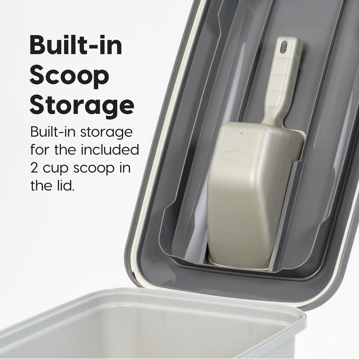 Dog Food Storage Container, Up to 40 lbs, Gray/Dark Gray