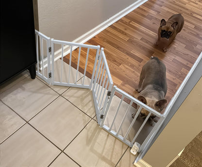 Small Dog Gate Indoor, Up to 48" W Freestanding Pet/Puppy Fence, Black