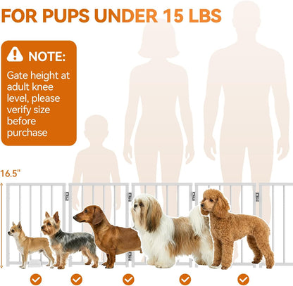 Small Dog Gate Indoor, Up to 48" W Freestanding Pet/Puppy Fence, Black