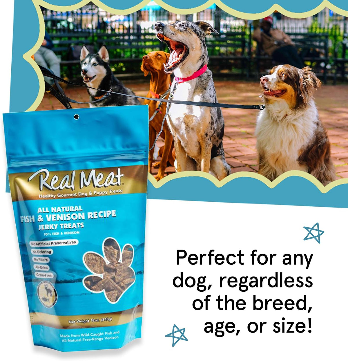 TRMC Real Meat Dog Treats - 12oz Bag of Bite-Sized Air-Dried Beef Jerky for Dogs - Grain-Free Jerky Dog Treats Made up of 95% Free-Range, Grass Fed Beef - All-Natural High Protein Dog Treats